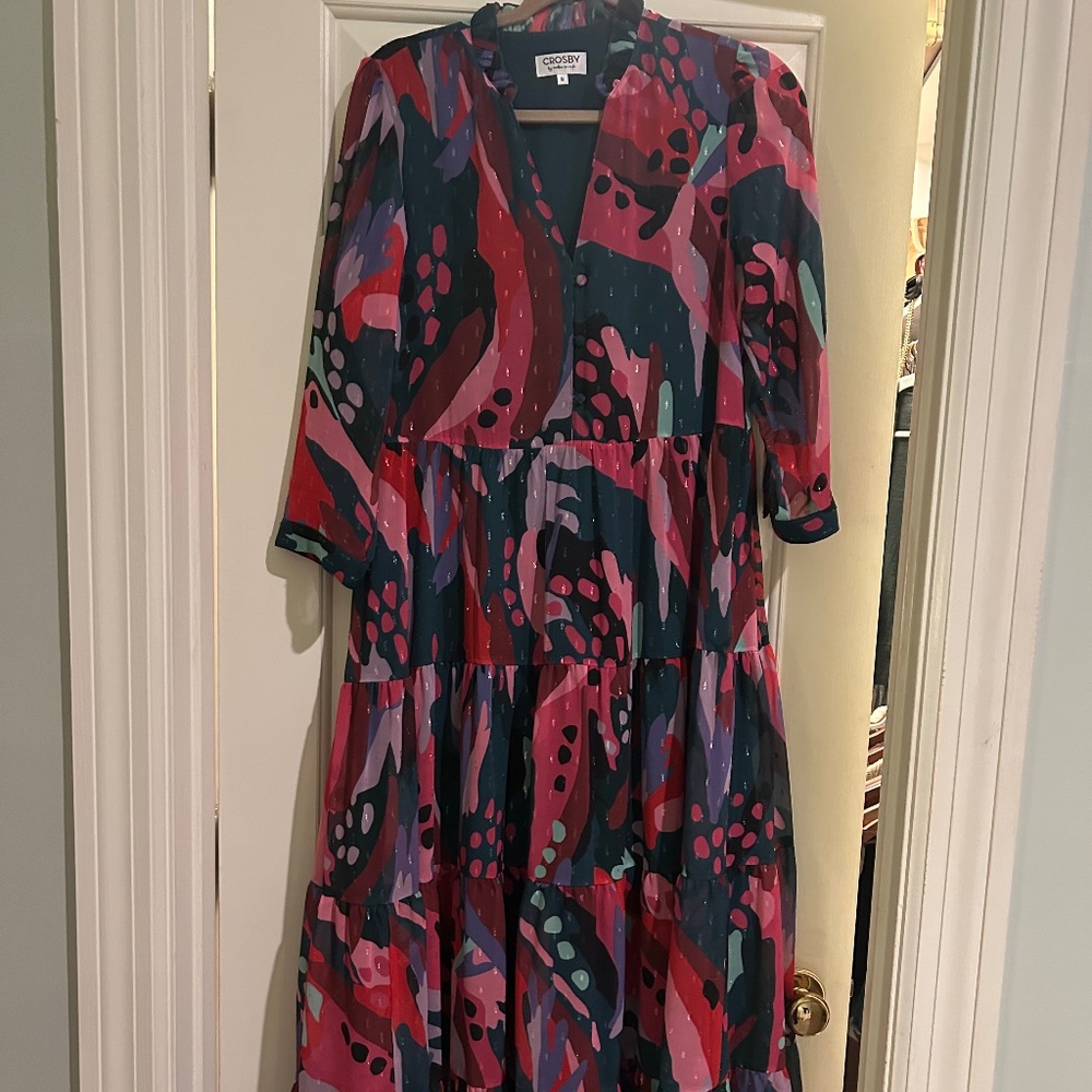 Crosby by Mollie Burch Macrostie Maxi Dress, EUC, Size Medium